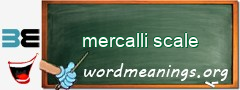 WordMeaning blackboard for mercalli scale